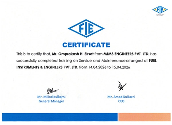 MTMS Engineers Team Successfully Completes OEM Training at FIE
